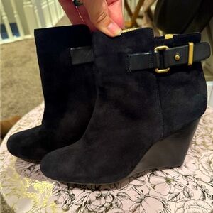Coach Wedge Booties In Black